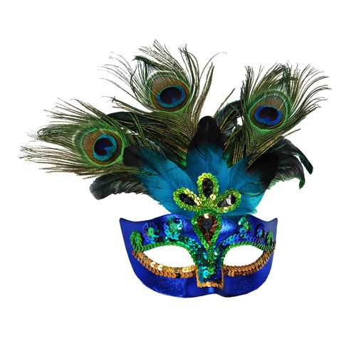 Maschera pavone con strass - pavone,