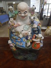 Buddha In Porcellana Policroma Del XX Secolo , Buddha Arte Orientale Del XX...