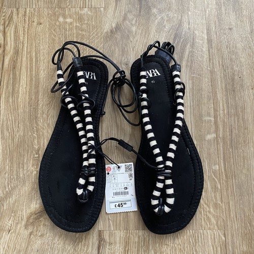 Sandali piatti stringati zara - piatti,