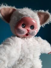 "MONCICCI GATTO" giocattolo vintage, anni 70, colore bianco, altezza 38 cm.