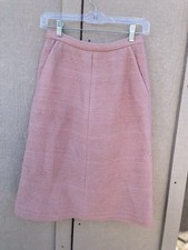 Gonna Chanel Creations rosa tweed dritta buona vintage taglia 8 