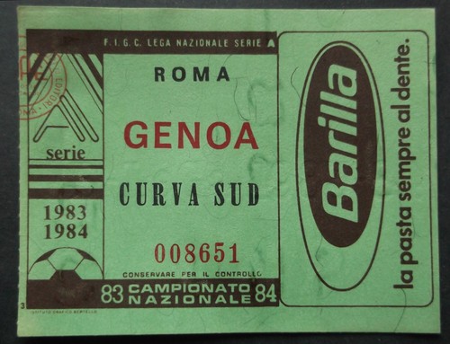 1983 roma genoa biglietto - roma, -genoa