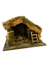 Capanna Artigianale Cm 18x33x24h Paesaggio Grotta Presepe + Scelta Pastori