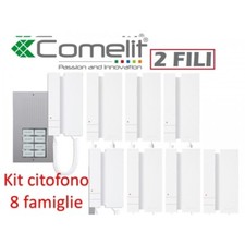 kit citofono otto famiglie comelit 2 fili kca2061 8 famiglie citofoni 2738wa