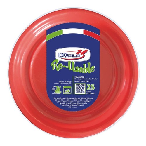 Piatti dessert reusable rossi - dessert,