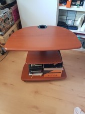 Mobile tv carrello porta televisore Pc stampante con ruote mobiletto noce antico