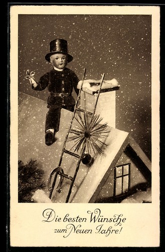 Cartolina bambola spazzacamino