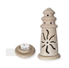 LAMPADA LUME FARO IN CERAMICA CANDELA ARREDO MARE H20 CM