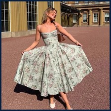 Abito donna verde - , floreale