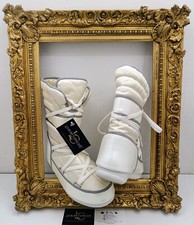 MOON BOOT TECNICA STIVALI MORBIDI DA NEVE ALTI IN NYLON AVORIO