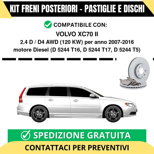 Kit freni posteriori per - posteriori, volvo