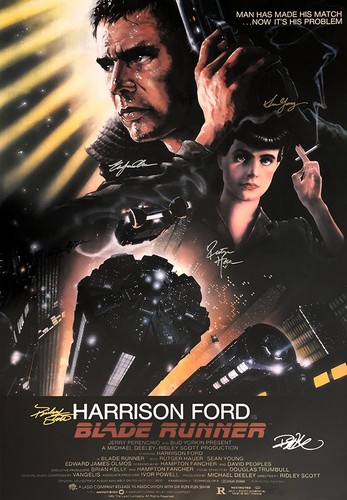 Poster blade runner - runner, firmato