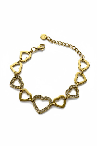 Bracciale donna acciaio cuori - bracciale,