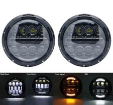 2 LED HEADLIGHTS 7" INCH H4