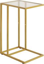 Tavolini Bassi, Tavolino a Forma Di C, Tavolino Laterale Da Divano in Vetro Temp