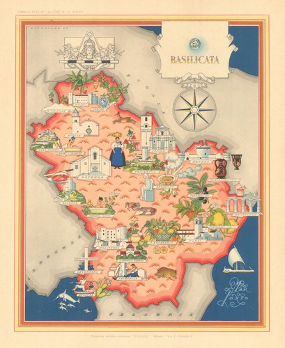 Basilicata pictorial map - , by