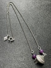 Collana girocollo SARAH COVENTRY firmata vintage 14,5-16” viola catena lucite