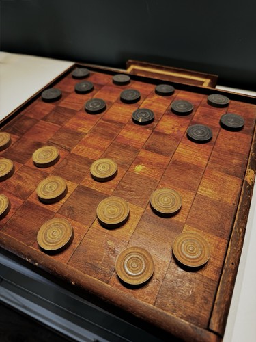 Scacchiera vintage gioco dama - scacchiera,