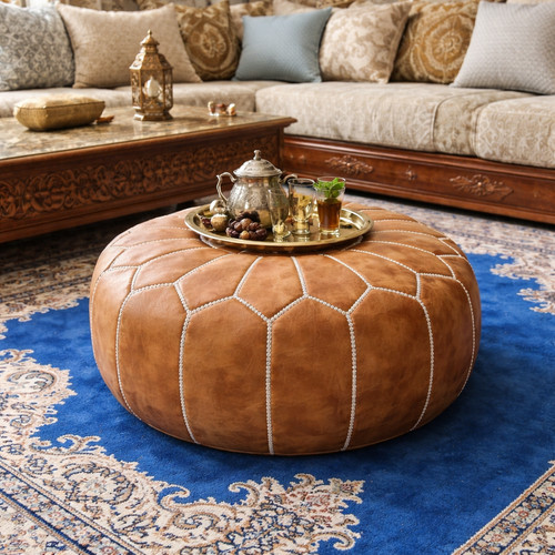 Pouf pelle marocchina fatto - pouf,