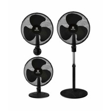 VENTILATORE 3IN1 PIANTANA-TAVOLO-MURO DIAM.CM.40 55W 3 VELOCITÀ NERO