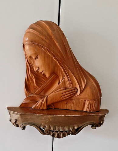 Scultura legno volto maria - di,