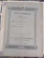 Antico atto pubblico vendita