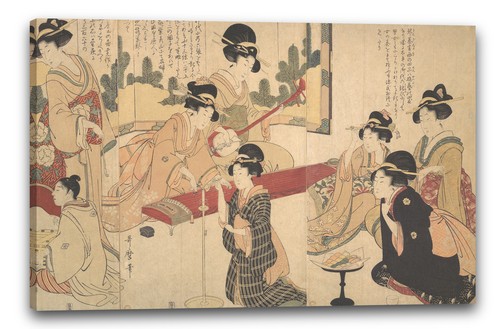 Tela cornice kitagawa utamaro - tela/cornice,