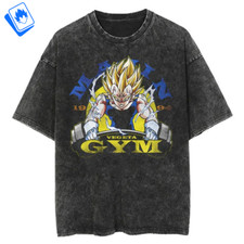 T-Shirt Cartoon maniche corte da Uomo Dragon Ball Majin Vegeta Super Saijan Gym