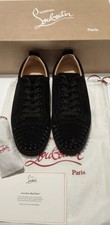 Christian Louboutin Louis Junior Spikes sneaker piatte scamosciate nere uk 6 eu 40