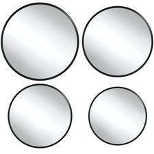 Specchio rotondo a muro bagno corridoio appeso tramite ganci stabile alu