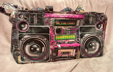 RARA BORSA A TRACOLLA LOOP NYC III Parcel Audio Couture Boombox Cassetta Radio