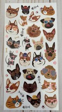 Stickers Fancy Dog + Cat Sunglasses Matte Finish Paper Decorate Foil Accents New