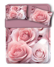 Completo lenzuola copriletto matrimoniale Miss Terry puro cotone stampa digitale