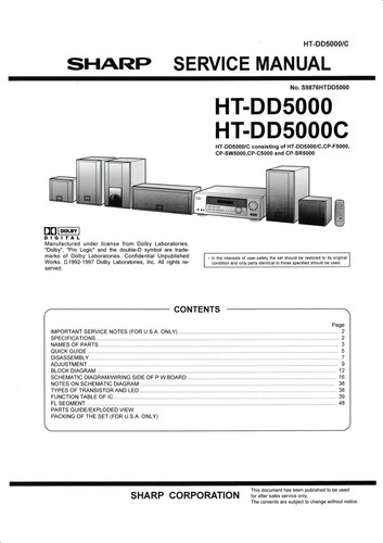 Manuale servizio per sharp - manuale,