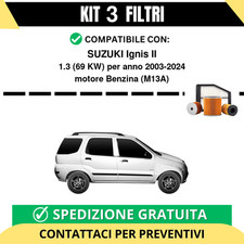 Kit 3 Filtri Tagliando per SUZUKI Ignis II 1.3 69 kw Benzina 2003-2024