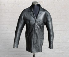 Giacca pelle vintage blazer nero anni 70 80 taglia XXL uomo Gipsy