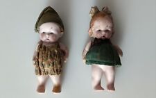 Coppia Di Antiche Piccole Bambole In Porcellana  Anni 30