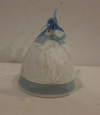 CAMPANELLA VINTAGE in CERAMICA,collezione: LLADRO' 1990, RE MAGI, BIANCO AZZURRO
