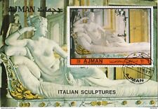 Ajman 1972 Paolina Borghese come Venere by Canova scultura Marmo sheet perf. CTO
