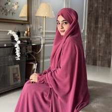Set gonna lunga Ramadan donna sopra la testa Khimar caftano abito preghiera musulmano abiti
