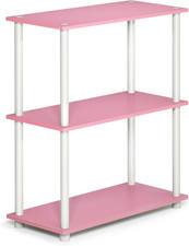 Libreria Bassa a 3 Ripiani Pink/White Tubi Tondi