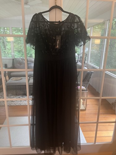 Ever pretty black sequin tulle - black,
