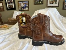 Stivali da rodeo Ariat Fatbaby 14930 Western Saddle in pelle marrone per bambini taglia US 6B