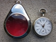 OROLOGIO DA TASCA MECCANICO CASSA ARGENTAN FUNZIONANTE CIPOLLA TASCHINO CUSTODIA