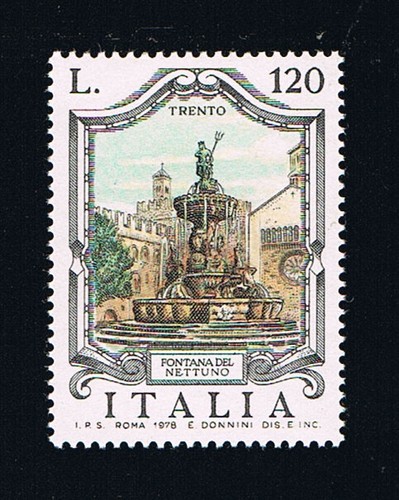 Italia francobollo fontana - francobollo,