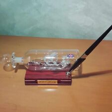 NAVE PORTAPENNA IN BOTTIGLIA-VETRO SOFFIATO-BOUNTY-NUOVA-Vintage