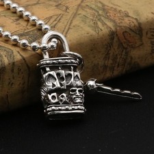 Lucchetto teschio argento 925