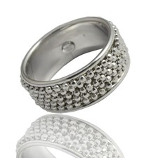 9mm Solid 925 Rhodium Silver