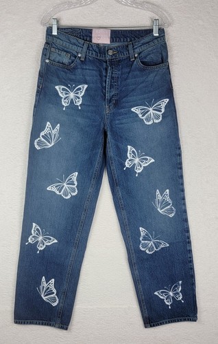 Jeans dritti effetto farfalla