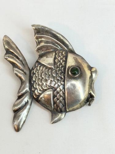 Spilla pesce argento sterling